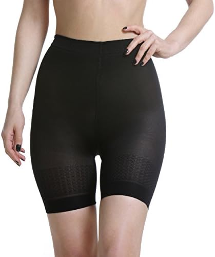 High Waist Body Shaper Long Leg Shapewear Girdle - Tummy Control Thigh Slimmer Butt Lifter Comfortable Premium Quality Panties Made in Europe (Medium, Black)