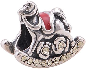 Running Horse Red Enamel 925 Sterling Silver Charm Beads Fits Pandora Charm Bracelet