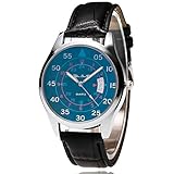 cookdate Armbanduhren männer Herrenuhr mit Datum Funktion Armbanduhr Herren Art- und Weisemann-Leder-Band-Uhren Quarz-Datums-Armbanduhr BK Armbanduhr Uhren Herrenuhr Herrenarmbanduh Schwarz