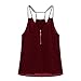 Produktbild Damen Sommer Reißverschluss Tank Crop Tops Vest Tanktops Weste Cami DOLDOA Oberteile T-Shirt Geburtstags Geschenk Für Frauen Mädchen Freundin (EU:40, Weinrot - 7)