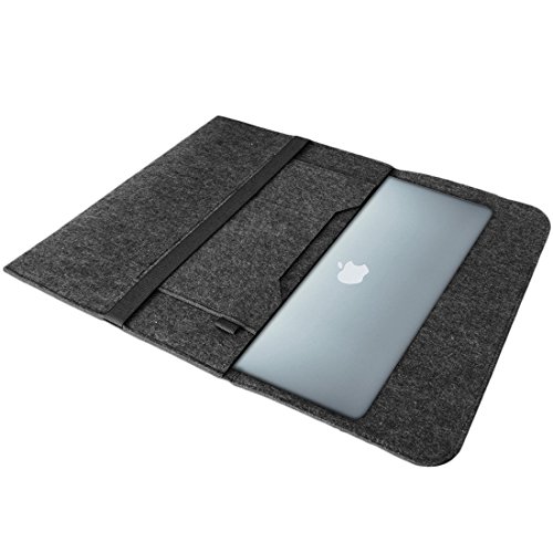Sleeve Hülle Tasche für Apple Macbook Air Filz Cover Case 13,3 Zoll dunkelgrau - 2