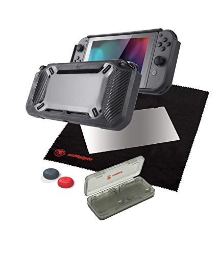 snakebyte Tough Kit - Harte Schutzhlle + H9 Glas - Screen Protector & Reinigungstuch + Analog Control Caps + Game Case fr Nintendo Switch snakebyte Tough Kit - Harte Schutzhlle + H9 Glas - Screen Protector & Reinigungstuch + Analog Control Caps + Game Case fr Nintendo Switch