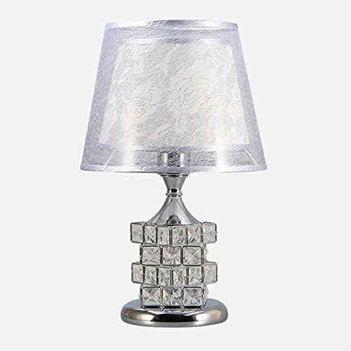 Luxury Glass Crystal Cube Desk Lamp Wall Lamp Lamp Lamp Crystal Column Table Lamp lumineuse- E27 Bulb – 41 cm, silver