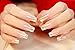 YUNAI 24pcs/set False Nails Transparent French Fake Nails Glitter Long Nail Design