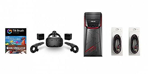 détail HTC Vive 5 Items Bundle: HTC Vive Virtual-Reality Headset & ASUS G11CD Desktop Package 8GB 1TB with 2 Mytrix High Quality HDMI Cable and 3 Games(US Version, Importe)