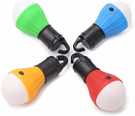 Camping Lantern Night Light 4pcs MeiTeAi Portable Tent Hanging LED Lamp Waterproof Emergency Flashlight for Home Camp Hiking Fishing Colorful (blue)