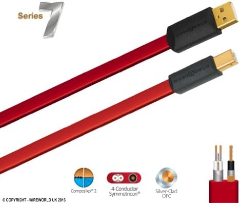 Wireworld Starlight 7 USB2 A to B Cable, 5.0m - High performance audio USB cable