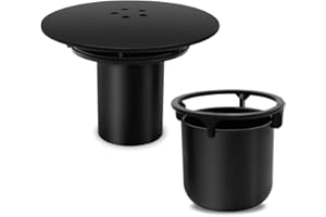 GYSRXS Shower Drain Cover Replacement 115MM Detachable Shower Trap Cover Fast Flow shower Plug Hair Trap for 90MM Drain Outlet Shower Waste Trap,Black