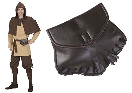 NET TOYS Cintura con borsellino in pelle sacchetto cintura borsa da vichingo borsello Medioevo