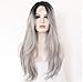 Produktbild Imstyle 24" Black&Gray Long Wavy Lady Fashion Daily Heat Resistant Lace Front Hair Wig