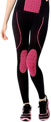 Jerf Women's Prado Performence Leggings, Black/Neon Pink, Large