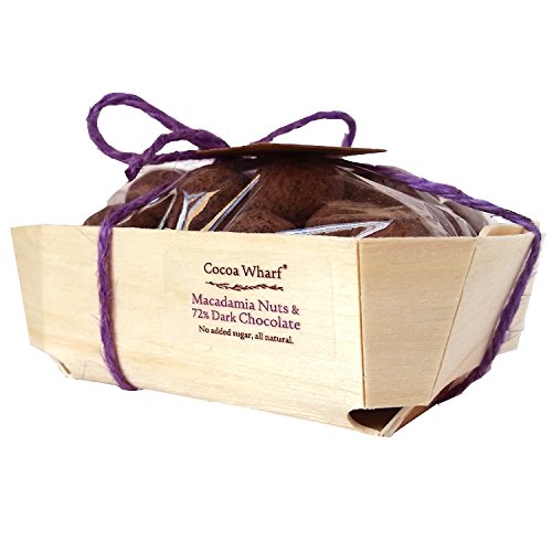 CHOCOLATE MACADAMIAS 225g Chocolate Brazils/Almonds/Hazelnuts/Macadamias. No added sugar. 100g/225g/550g/850g. 72% Dark Chocolate. Vegan. All natural. Chocolate Covered Whole Nuts. [Option selected: CHOCOLATE MACADAMIAS 225g]