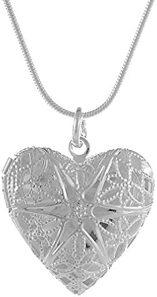 PROMOTIONS Heart Silver Plated Lockets Necklaces For Women Men Girls Heart Lockets Necklaces