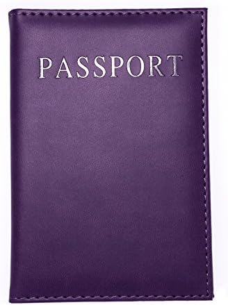 SpirtanPassport Holder & Passport Protector - Leather Passport Cover Case with Solid Pattern Family Passport Case for Travelling - Unisex Design Faux Leather Passport Holder โ Purple