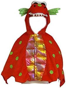 Kids Red Blaze Dragon Fancy Dress Party Costume - 4-8 Years