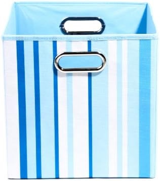 Modern Littles Folding Storage Bin (Sky Stripes)