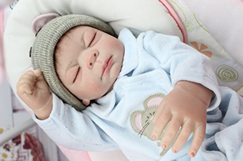 NPK Sleeping Hair Rooted Realistic Reborn Baby Boy Dolls Soft Full Vinyl 22