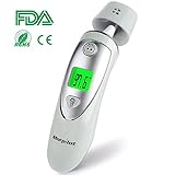Ear and Forehead Thermometer, Morpilot Professional Precision Infrared Digital Thermometer for Baby, Children and Adult, 1 Second Measurement Time Memory Recall and Fever Warning Gray(CE & FD (upgrade thermometer)