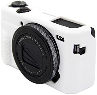 UKABEA Silicone Case Rubber Camera Protective Cover Skin for Canon PowerShot G7X Mark II Digital Camera - White