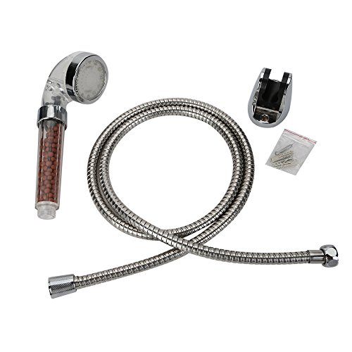 LESOLEIL Handbrause Duschkopf mit Brauseschlauch und Halterung Regenbrause Wassereinsparung Ionic Shower Filter Chlor Filtration Showerhead LED bunt - 7