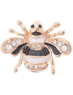 Sojewe Damen Mode Kristal Rose Vergoldet Honeybee Biene Kragen Brosche Braut Hochzeit Strauß