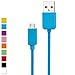 Produktbild wortek Universal USB Micro USB Kabel Adapter Ladekabel 1 Meter Blau