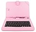Produktbild DuraGadget rosa Tasche aus Kunstleder mit englischer QWERTY Tastaturbelegung für "on-the-go" fähige 10 Zoll ODYS Tablets (siehe Produktbeschreibung)