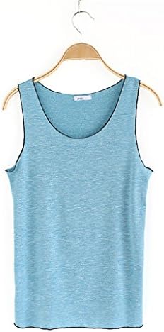 Seasonal Fashion Bamboo Cotton Color Comfortable Round Candy Vest Female Pure Large Size Sleeveless Loose Section Blue One Pack