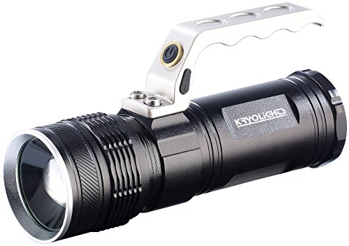 KryoLights LED Akku Hand-Taschenlampe TRC-180.3a mit Zoom, 1000lm, IP65, 10W