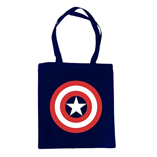 Preisvergleich Produktbild Captain America Jute Beutel mit Logo von Elbenwald blau