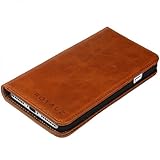 MULTIFUNKTIONALES DESIGN - Dank eines ausgeklügelten Designs kann diese kompatible Apple iPhone 8 Plus / iPhone 7 Plus Ledertasche zu einem Ständer für Ihr Smartphone umfunktioniert werden.