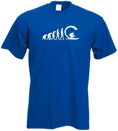 Evolution of Surfing t shirt Perfect Gift or Present (Small, Blue)