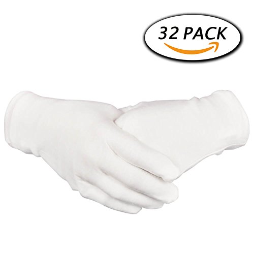 Paxcoo 16 Parr Weiße Baumwollhandschuhe große
