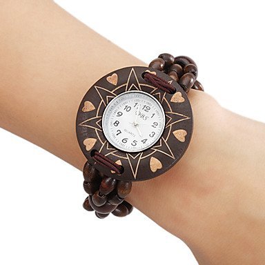 Fenkoo Frauen Holz Analog Quarz Armband Uhr (Brown) Fenkoo Frauen Holz Analog Quarz Armband Uhr (Brown)