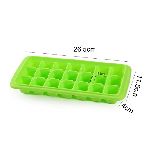 Eiswürfelform mit Deckel aus Polypropylen, Bpa frei, 21 Eiswürfel, 26.5*11.5*4cm Eiswürfelschale - 3