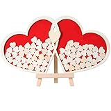 GROSSARTIGE ALTERNATIVE ZU HERKÖMMLICHEN GÄSTEBÜCHERN. Ihre Gäste unterschreiben mit ihrem Namen auf Herzen aus Holz und werfen diese dann in den Schlitz des etwas größeren Rahmens aus verbundenen Herzen. Die perfekte Wahl für Hochzeitsgeschenk, Hochzeitsbuch, Jubiläen, zum Valentinstag oder Geburtstag.