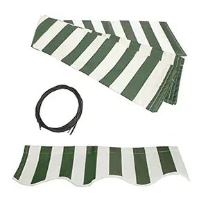 ALEKO FAB20X10GRWT00 Retractable Awning Fabric 20 x 10 Feet Green and White Striped