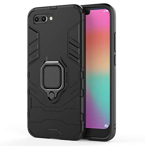 Huawei Honor 10 Funda, CHcase 2in1 Armadura Combinación A Prueba de Choques Heavy Duty Escudo Cáscara Dura PC + TPU Silicona con Soporte Magnetic Car Mount Case Cover para Huawei Honor 10 -All Black