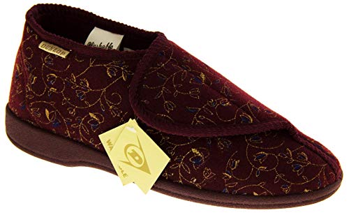 Dunlop Mujer Rojo Borgoña Zapatillas De Toque de Fijación Ortopédica EU 37