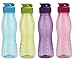 Produktbild 4er Set culinario Trinkflasche Flip Top, BPA-frei, 700 ml Inhalt, blau, grün, lila und pink