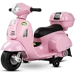Baybee Mini Vespa Rechargeable Battery-Operated Ride on Electric Kids Bike, Ride on Baby Bike with Foot Accelerator, Music & USB Port, Electric Bike for Kids to Drive 2 to 5 Years Boys Girls (Pink)