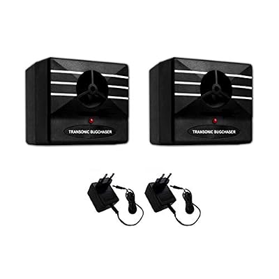 Satenco LOT 2 x RP1 Répulsif Ultrason Efficace Anti Chauve-Souris Insecte Rongeur Cafards Araignées Tiques Puces
