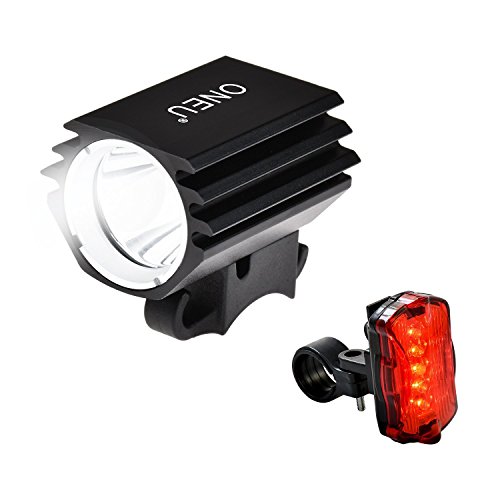 ONEU Fahrrad Licht Frontlicht Kopfleuchten, 3 Helligkeiten Wasserdicht LED Stirnlampen,Batterie Betriebene LED Scheinwerfer für Laufen,Höhlenforschung,Joggen,Camping,Wandern Mit 5400mAh LG Akuu