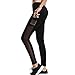 Produktbild Damen Mesh Yogahose Workout Strumpfhose Sports Hosen Fitness Leggings mit Taschen Piebo Frauen Sporthosen Lange Traininghose Aladinhose Streetwear Outdoorhose