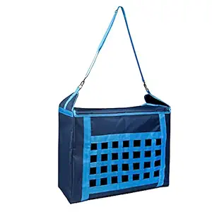 Homgee Hay Storage Bag Tote Bag with Adjustable Strap Slow Feed Feeder Bag Portable Waterproof Horse Feeding Bag for Horses Goat 24 x 18 Inch