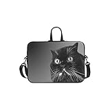 Martinad Martinad Laptop Rucksack Schwarz Und Stil Schwarz Mit Griff Cat Stilvolle Unikat Laptop Notebook Messenger Schulter Tragetasche Computer Tasche Für Apple MacBook Pro Air Hp Dell Computer Cover