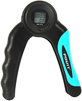 Crysle Hand Power Grip Exerciser Digital Hand Grip Exerciser,Non Slip Handle, LCD Display, Auto Exercise Count, Tracking Time and Calories, for Hand Finger Forearm Wrist Strength Training