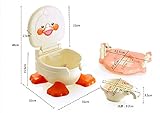 Feven 3-in-1 Töpfchen / Reisetoilette für Jungen, Mädchen in Entendesign, umwandelbar von Töpfchen zu Schemel, abnehmbare Teile, transportabel, leicht zu reinigen, praktisch für Eltern und Kleinkinder - 5