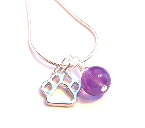 Paw-Print-Pendant-with-a-Beautiful-8mm-Amethyst-Healing-Gemstone