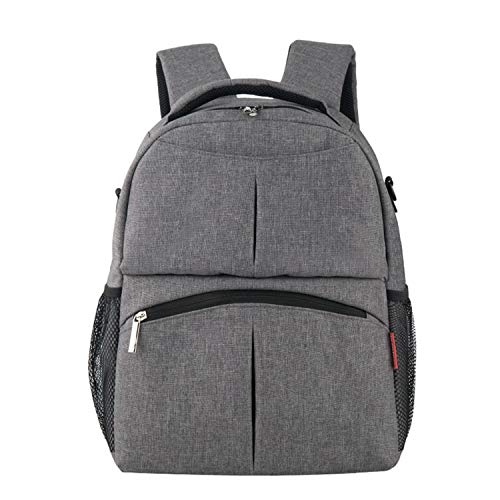 Preisvergleich Produktbild XCXDX Große Kapazität Canvas Windeltasche Windelrucksack Multifunktions-Mumien-Tasche mit Baby Buggy-Gürtel modisch tragbar, grau